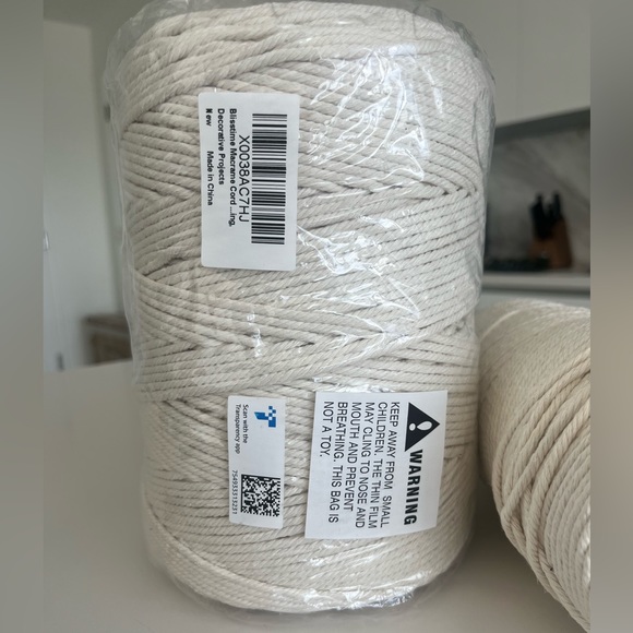 Blisstime Macrame Cord 3mm X 500 Yards Natural Cotton - Picture 3 of 5